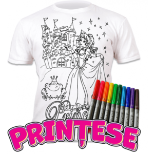 Tricou de colorat cu markere lavabile - Printese imagine