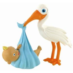 Figurina Comansi Moments - Stork with Baby Boy imagine