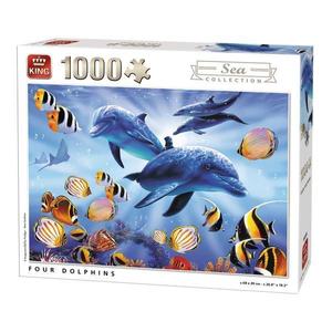 Puzzle 1000 piese, Four Dolphins imagine