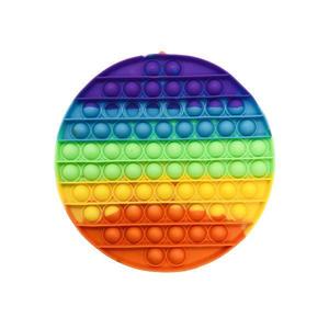 Jucarie antistres din silicon, Pop it Now & Flip it, 20 cm, Cerc mare, 70 bule, multicolor - Shop Like A Pro imagine