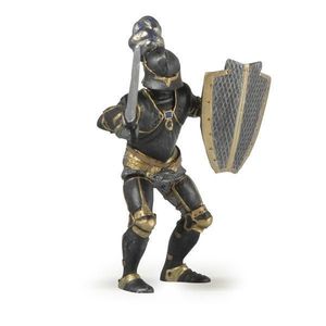 Figurina Papo-Cavaler in armura neagra imagine