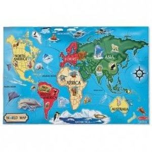 Melissa & Doug - Puzzle de podea Harta Lumii World Map imagine