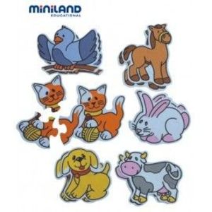 Miniland - Puzzle tematic cu animale 3-5 piese imagine