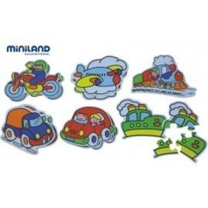 Miniland - Puzzle tematic cu mijloace de transport 3-5 piese imagine