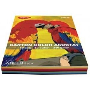Carton A4 color asortat 10 culori imagine