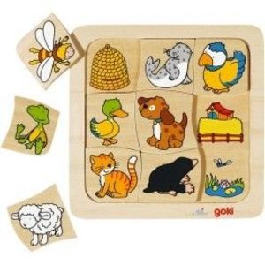Joc puzzle de asociere Casutele animalelor imagine