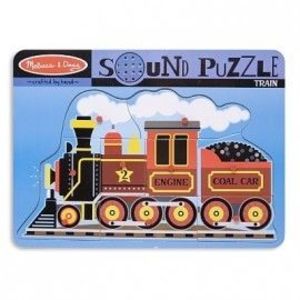 Melissa & Doug - Puzzle de lemn cu sunete Locomotiva cu aburi imagine