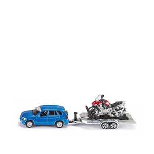 CAR WITH TRAILER AND MOTORBIKE imagine