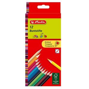 Set creioane color triunghiulare Herlitz, 12 buc imagine