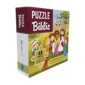 Puzzle biblic 48. Isus binecuvanteaza copiii imagine