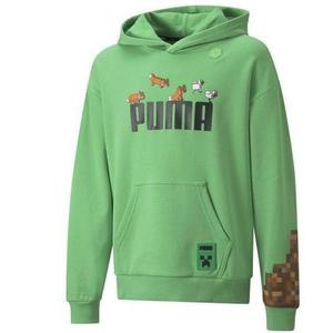 Hanorac copii Puma x Minecraft 53343687, 99-104 cm, Verde imagine