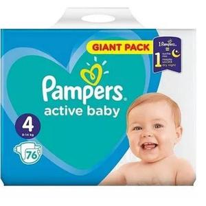 Scutece pentru Bebelusi - Pampers Active Baby, marimea 4 (9-14 kg), 76 buc imagine