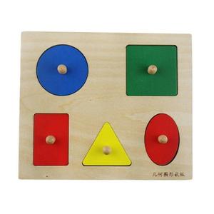 Puzzle incastru dreptunghi cu maner pentru invatare culori si forme, 7Toys imagine