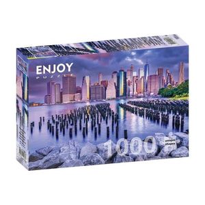 Puzzle 1000 piese - Cloudy Sky Over Manhattan - New York | Enjoy imagine