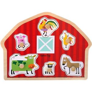 Puzzle din lemn 6 piese, Casuta animalutelor Barbo Toys imagine