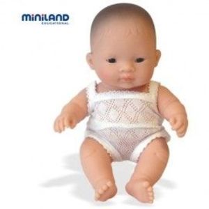 Papusa bebelus baiat asiatic 21 cm - Miniland imagine