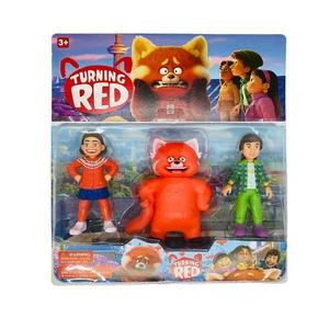 Set 3 figurine Turning Red, din PVC, 8 cm, Shop Like A Pro®, Multicolor imagine