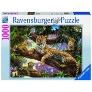Puzzle familie de leoparzi 1000 piese imagine