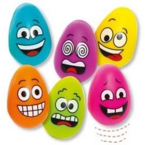 Set 6 oua saltarete din plastic Funny Face - Baker Ross imagine