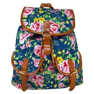 Rucsac urban Roses, fond albastru - LaRue imagine