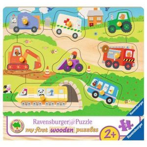 Puzzle din lemn cu vehicule, 8 piese imagine