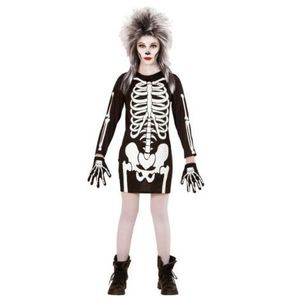 Costum schelet rochie halloween fetita imagine