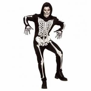 Costum schelet negru infricosator imagine