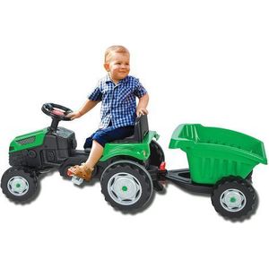Tractor copii cu pedale si remorca Pilsan Active with Trailer 07-316 green imagine