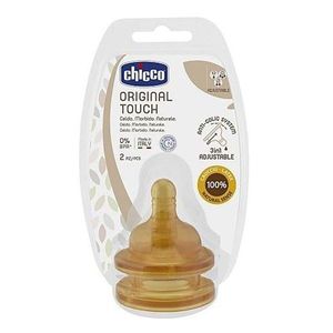 Tetina fiziologica Chicco Original Touch, cauciuc, flux reglabil, 2buc, 2luni+ imagine