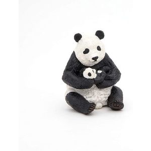 Figurina - Sitting Panda and Baby | Papo imagine
