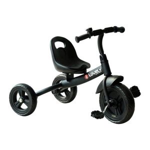 Tricicleta cu claxon si roti ajutatoare din fier si plastic 74x49x55cm negru HOMCOM | Aosom RO imagine