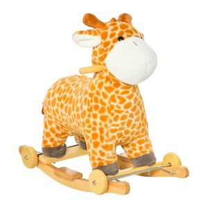 HOMCOM balansoar girafa, leagan pentru copii 3-6 ani, jucarii pentru copii 63x38x63cm | AOSOM RO imagine
