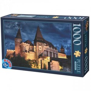 Puzzle 1000 piese - Imagini din Romania - Castelul Corvin Hunedoara - Noaptea | D-Toys imagine