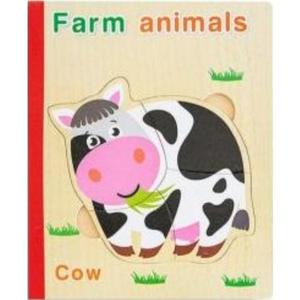 Carte 6 puzzle din lemn - Animalele de la ferma 2, 7Toys imagine