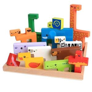 Joc Tetris Animale din Lemn 3D- Animalute imagine