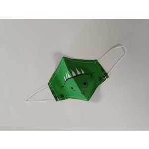 Masca textila cu pliuri, reutilizabila, 2 straturi, verde model dinozaur imagine
