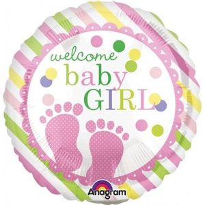 Balon Folie Welcome Baby Girl 45 Cm imagine