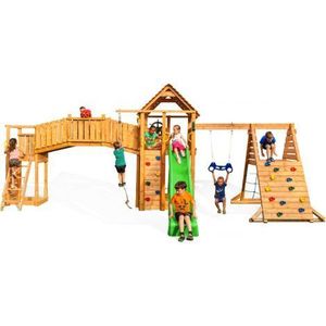 Complex de joaca din lemn pentru 19 copii Fungoo Fun Gym imagine