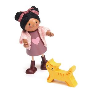 Figurine din lemn - Ayana and her Cat | Tender Leaf Toys imagine