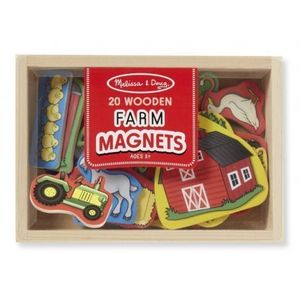Set 20 magneti in cutie de lemn Ferma, Melissa and Doug 9279 imagine