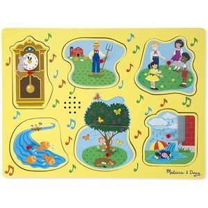 Puzzle de lemn cu sunete Cantecele copilariei Melissa & Doug imagine
