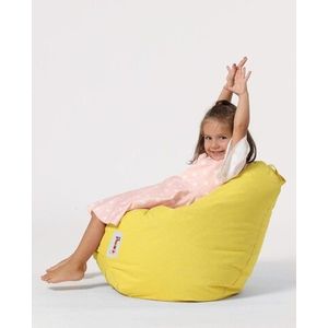 Fotoliu puf pentru copii, Bean Bag, Ferndale, 60x60 cm, poliester impermeabil, galben imagine