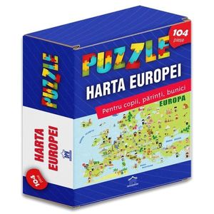 Puzzle 104 piese - Harta Europei | Didactica Publishing House imagine
