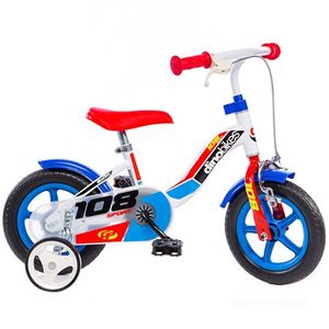 Bicicleta copii cu maner pentru parinti Dino Bikes albastru imagine