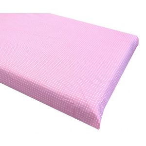 Cearsaf cu elastic pe colt 140x70 cm Buline albe pe roz imagine