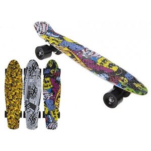 Skateboard copii longboard model Retro Multicolor 57cm lungime 50kg imagine