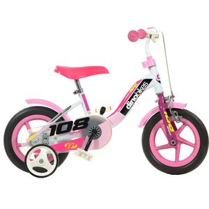 Bicicleta copii cu maner pentru parinti Dino Bikes roz imagine