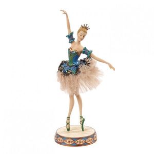 Statueta balerina costum paun din tiul cu paiete imagine