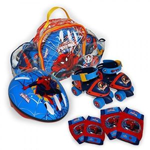 Set rotile Spiderman 2 Saica pentru copii cu accesorii protectie si casca marimi reglabile 24-29 imagine