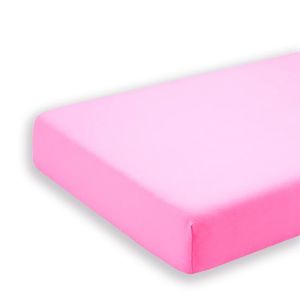 Cearceaf roz KidsDecor cu elastic din bumbac 60 x 120 cm imagine
